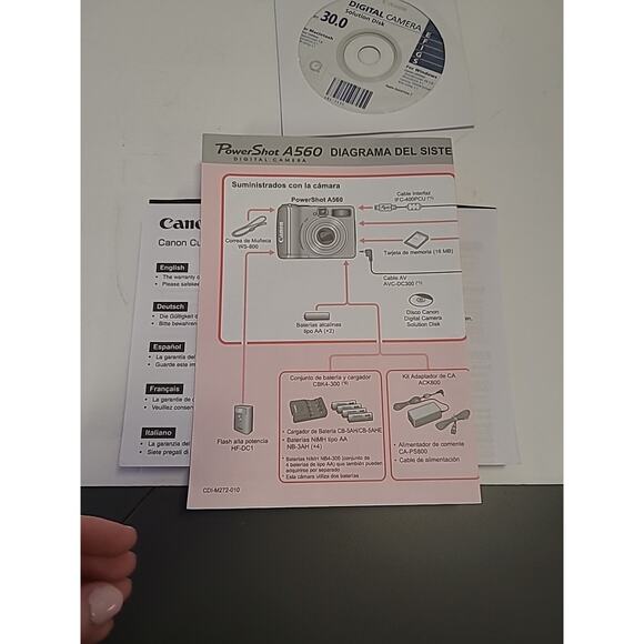 Canon Power Shot A560 Digital Camera Camera User Guides English Advanced Basic - Picture 9 of 9